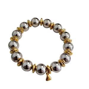 Liz Claiborne Silver and Golden Fashion Beaded Bracelet